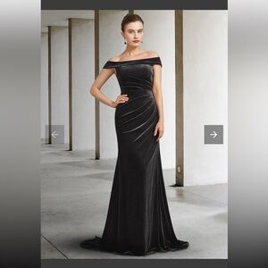 Velvet black formal dress